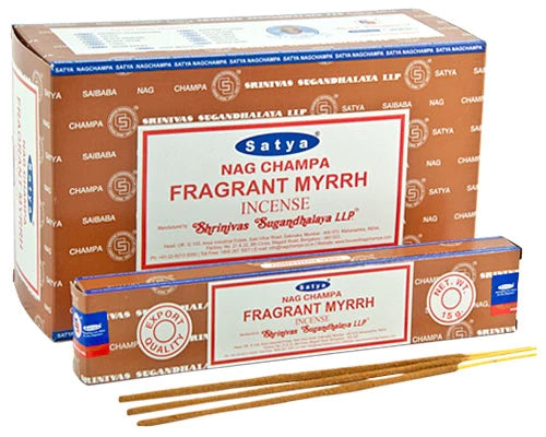 SATYA FRAGRANT MYRRH INCENSE 12 CT