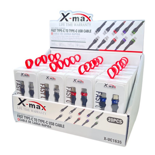 X-MAX TYPE-C TO TYPE-C CABLE 20 PC ($3.49 EA)