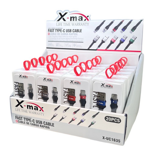 X-MAX USB TO TYPE-C CABLE 20 PC ($3.49 EA)