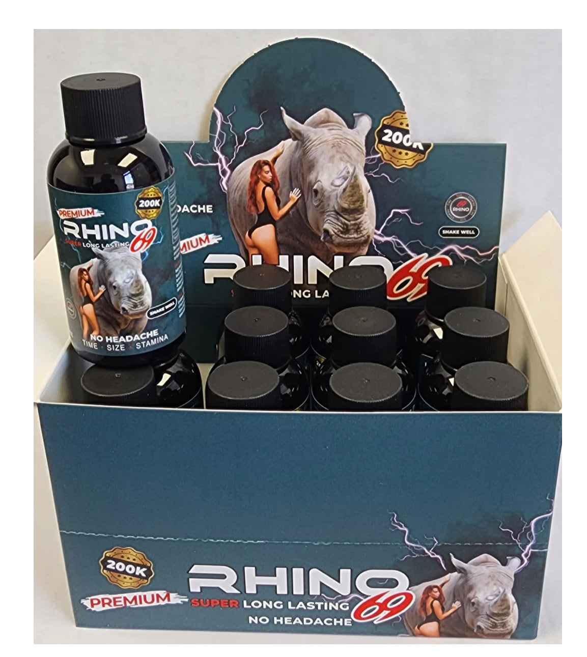 Rhino Shots 2oz 12pk Display Rhino 69 200k