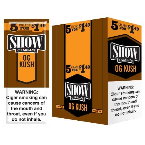 SHOW CIGARILLOS 5 FOR $1.49 X 15 POUCHES/UNIT OG KUSH