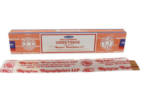 SATYA NAG CHAMPA GREETINGS INCENSE 12 CT