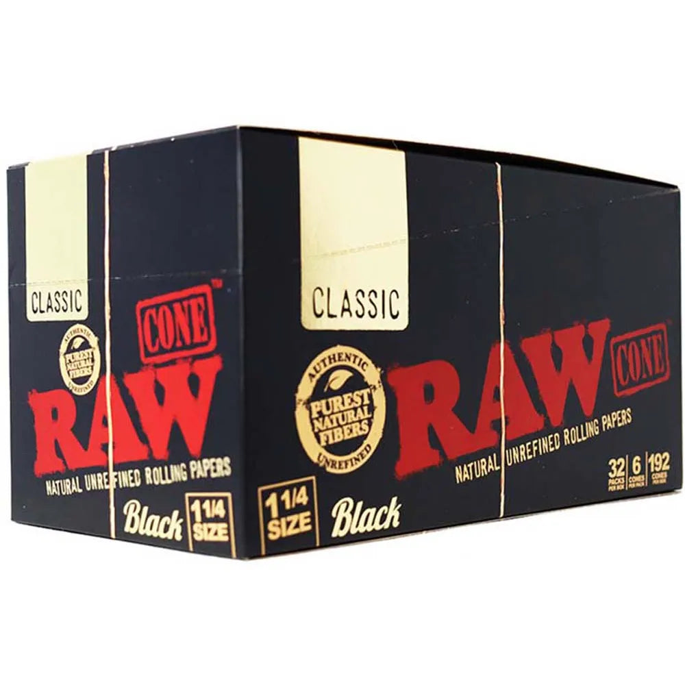 RAW BLACK CONE 1 1/4 SIZE 6PK 32 PC