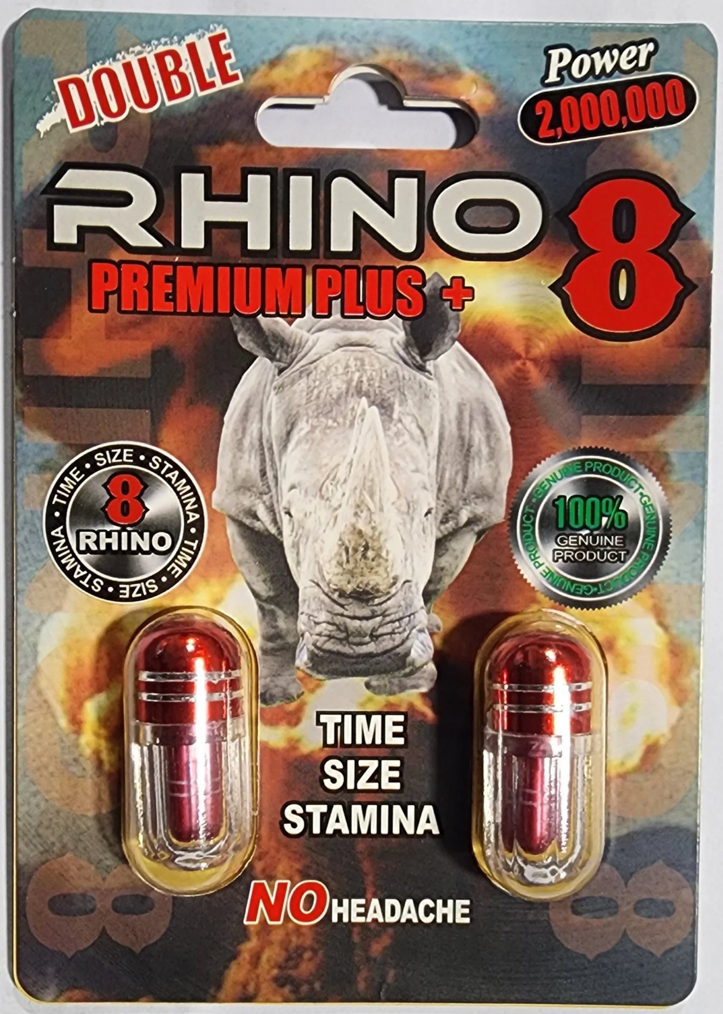 Rhino 8 Double pills $3.99 EA