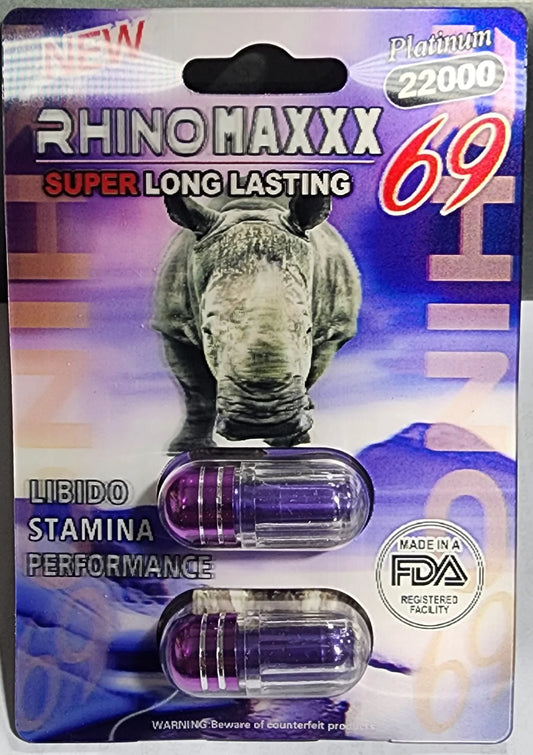 Rhino 69 purple Double pills $3.99 EA