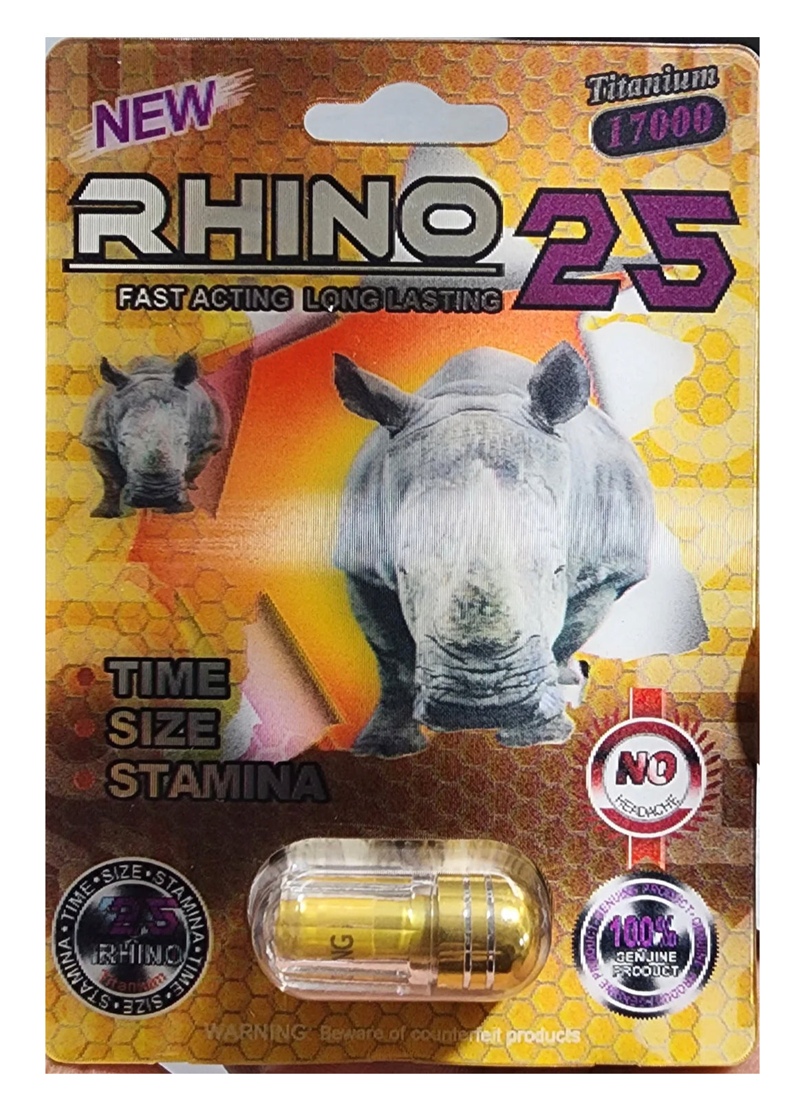 Rhino 25 single pills 1ct  $2.99 EA