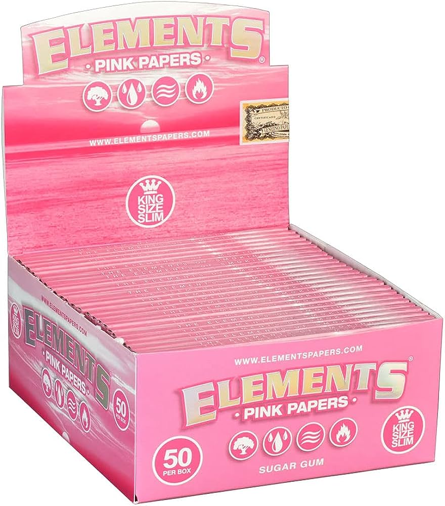 Elements Rolling Paper - King Size - Pink Papers