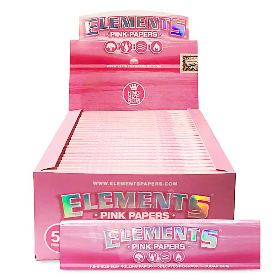 Elements Rolling Paper - King Size - Pink Papers