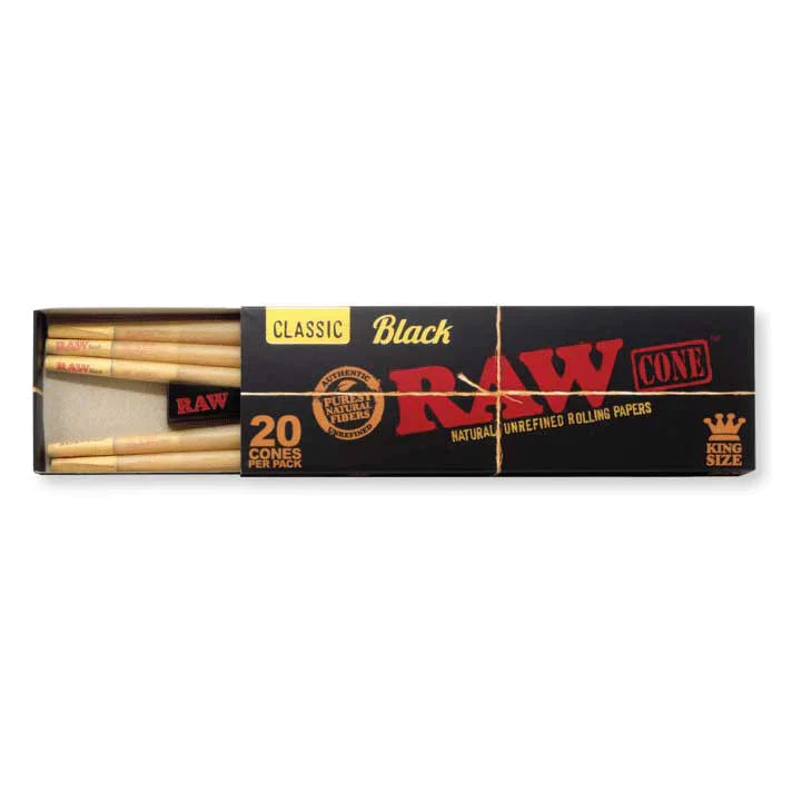 BLACK RAW CONES KING SIZE 20 CONES