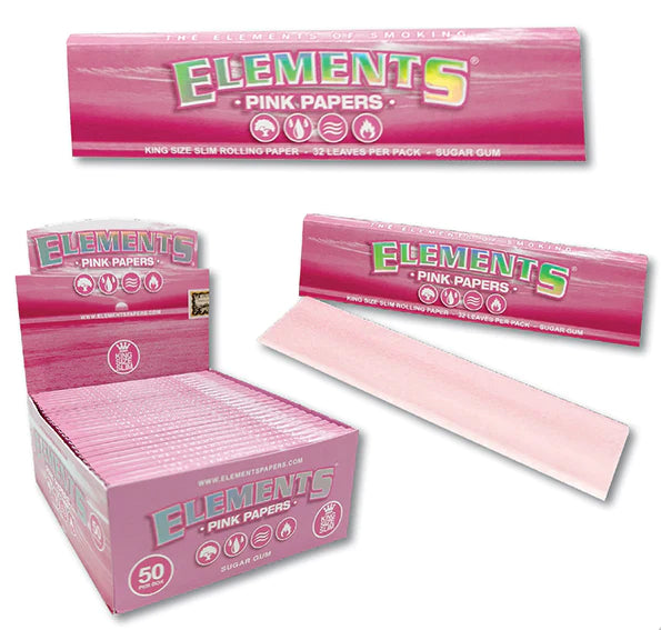 Elements Rolling Paper - King Size - Pink Papers