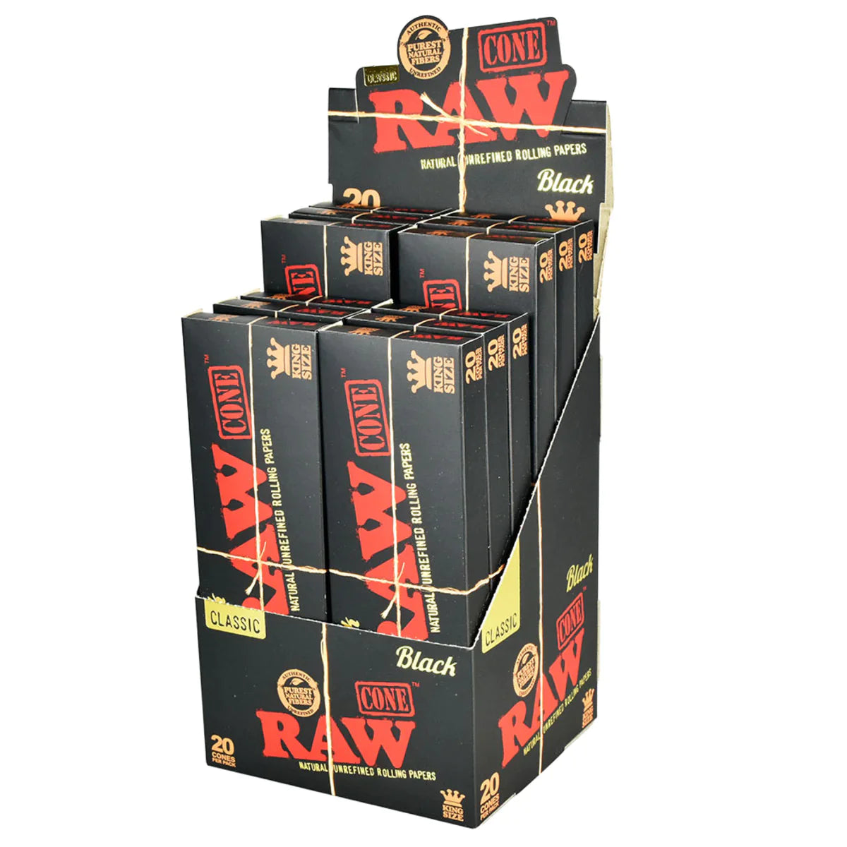 BLACK RAW CONES KING SIZE 20 CONES