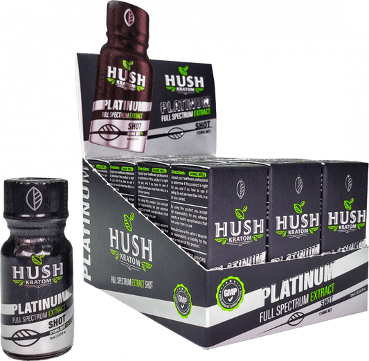 HUSH KRATOM PALTINUM SHOT EXTRACT 10ML 12PK ($9.99 EA)