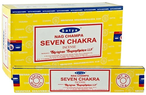 SATYA NAG CHAMPA SEVEN CHAKRA INCENSE 12 CT