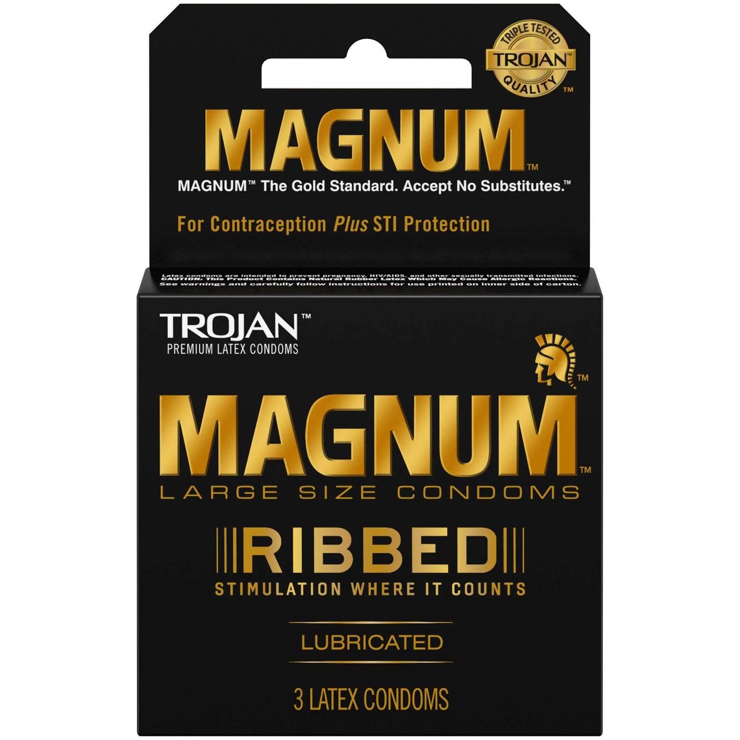 CONDOMS MAGNUM RIBBED LARGE SIZE 6/3PK