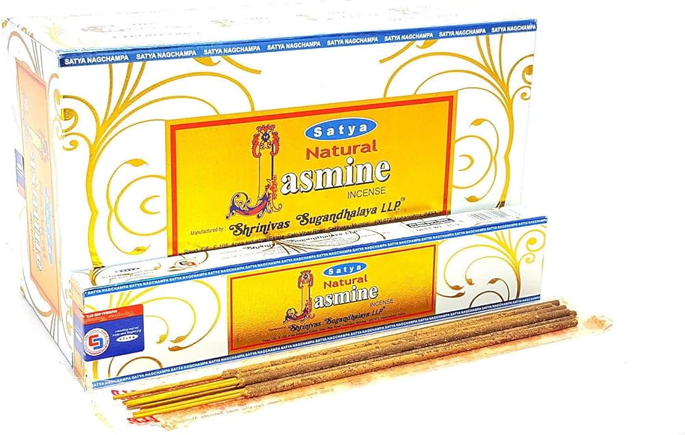 SATYA - JASMINE INCENSE STICKS - 12CT