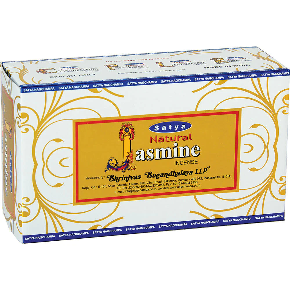 SATYA - JASMINE INCENSE STICKS - 12CT