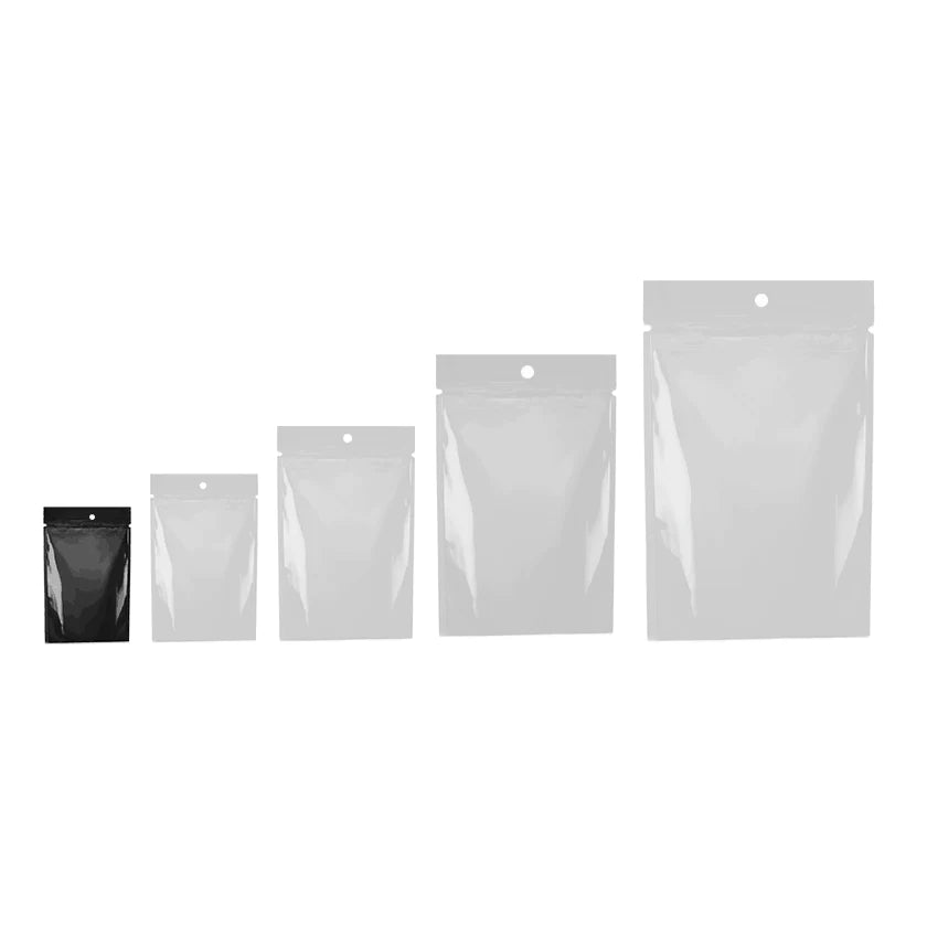 Smell Proof Mylar Bags Black/Clear 50CT BUNDLE