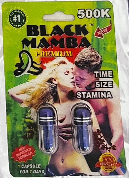 BLACK MAMBA: PREMIUM 500K DOUBLE CAPSULE 24PK $3.99EA