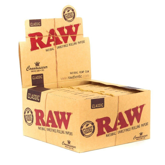 RAW CLASSIC CONNOISSEUR KING SIZE SLIM +TIPS 24CT