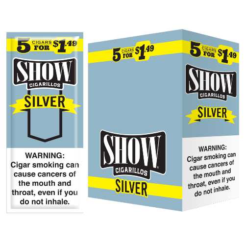 SHOW CIGARILLOS 5 FOR $1.49 X 15 POUCHES/UNIT SILVER