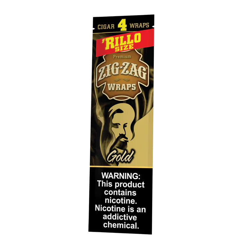 ZIG-ZAG GOLD CIGAR WRAPS RILLO SIZE