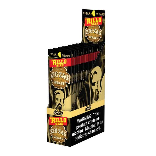 ZIG-ZAG GOLD CIGAR WRAPS RILLO SIZE