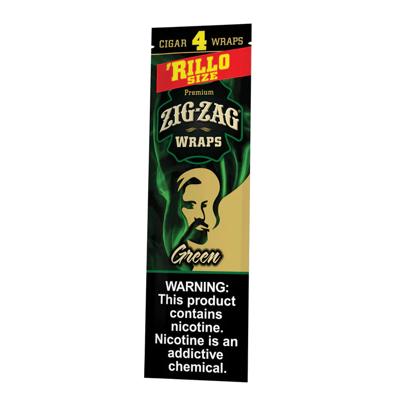 ZIG-ZAG GREEN CIGAR WRAPS RILLO SIZE