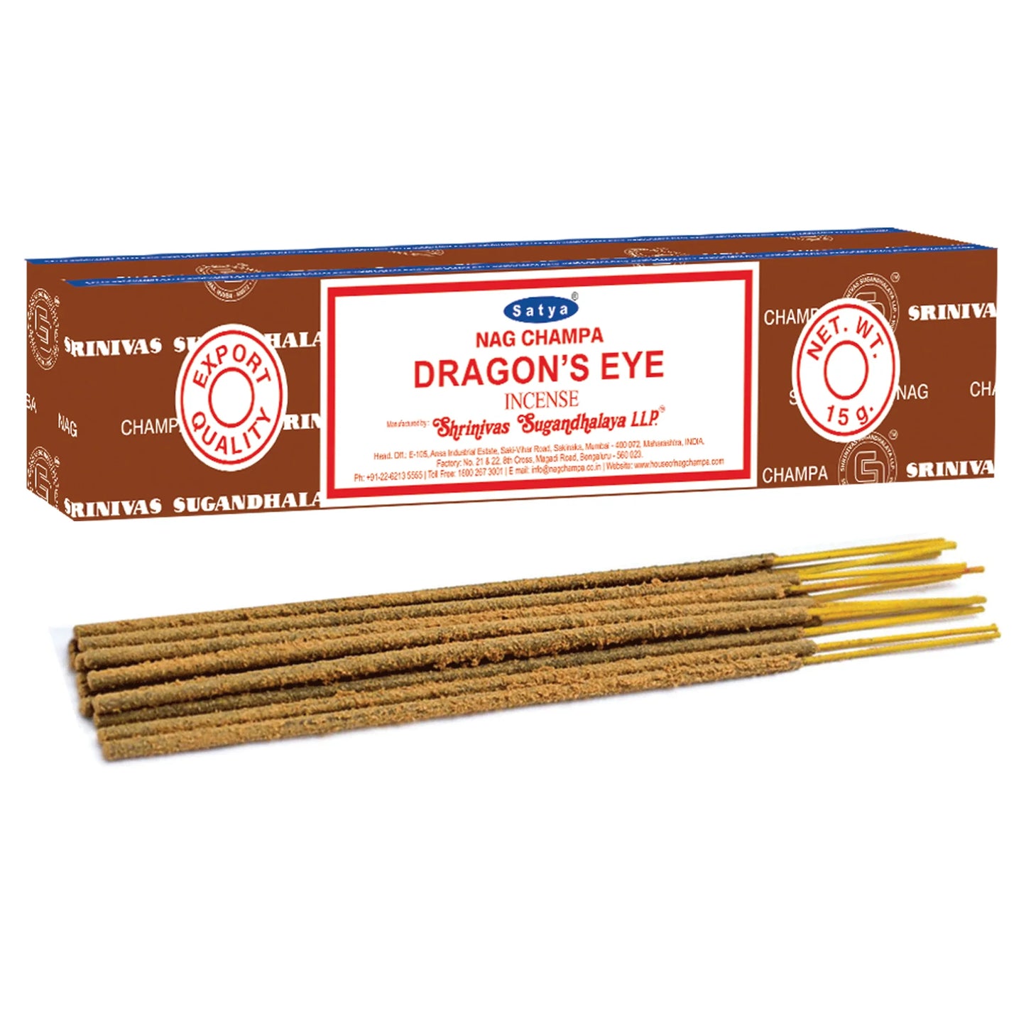 SATYA NAG CHAMPA DRAGON'S EYE INCENSE 12 CT