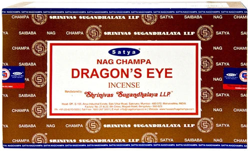 SATYA NAG CHAMPA DRAGON'S EYE INCENSE 12 CT