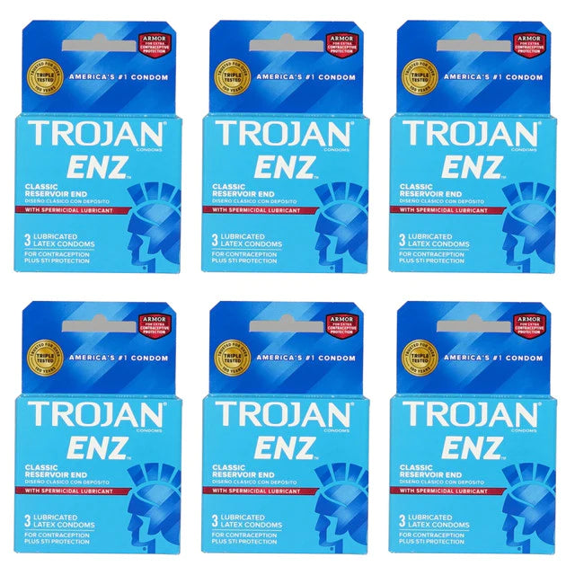 TROJAN ENZ CONDOMS BLUE 6/3PK