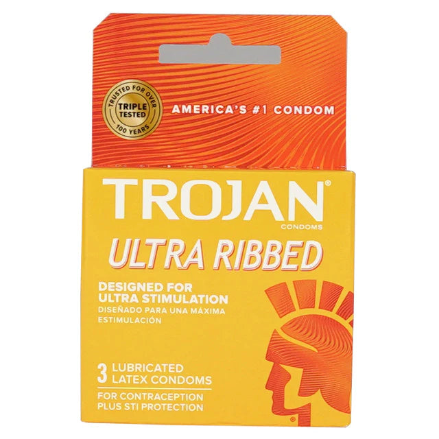 Trojan - Brown Ultra Ribbed 6ct