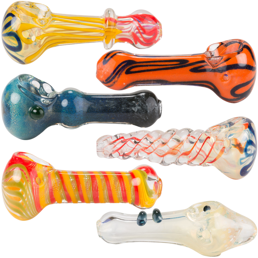 3.5" ASSORTED BULK GLASS HAND PIPES (SINGLE)