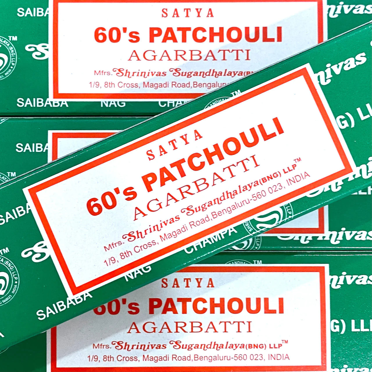 SATYA - 60's PATCHOULI INCENSE STICKS - 12CT