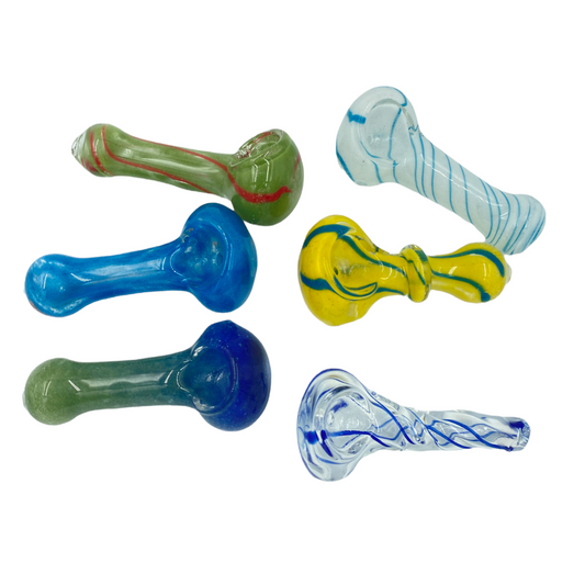 2.5" ASSORTED BULK GLASS HAND PIPES (SINGLE)