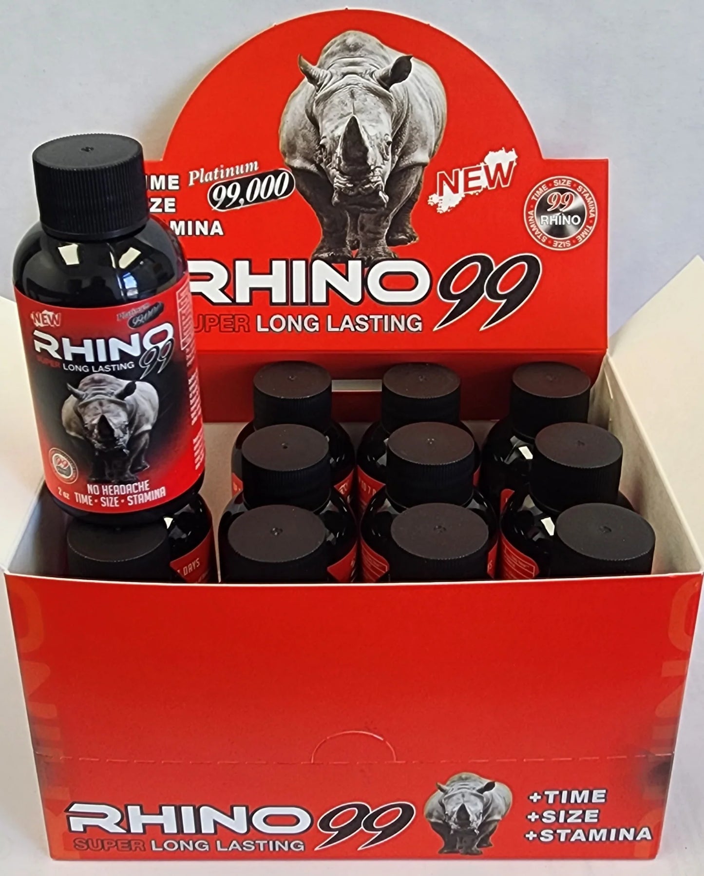 Rhino Shots 2oz 12pk Display Rhino99 99,000 RED