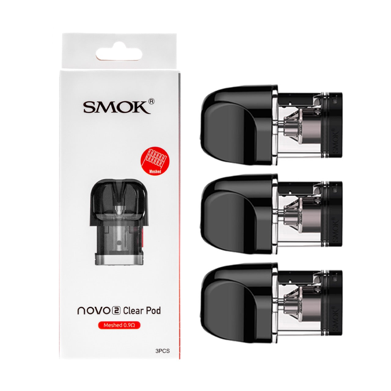 SMOK NOVO 2 CLEAR POD MESHED 0.9 3 PCS