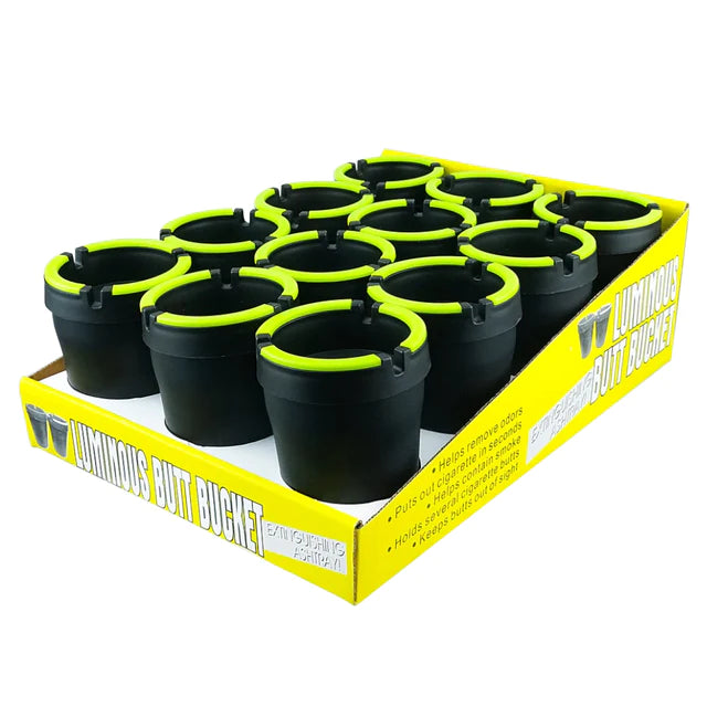 BUTT BUCKET BLACK W/ GLOW TOP 12ct $1.99 EA