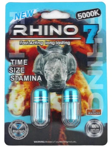 RHINO: 7 5000K DOUBLE CAPSULE MALE ENHANCEMENT 24PK ($3.99 EA)