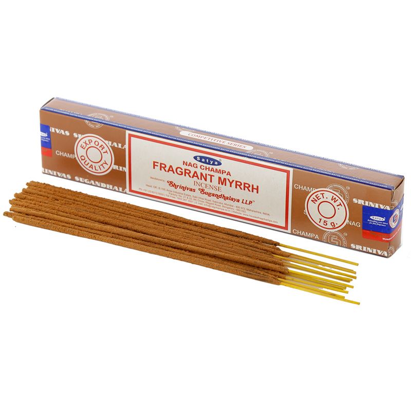 SATYA FRAGRANT MYRRH INCENSE 12 CT