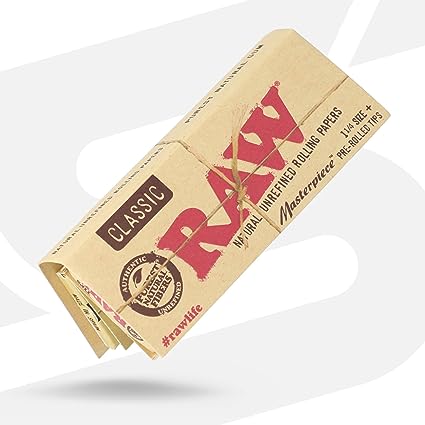 RAW MASTERPIECE 1¼ CLASSIC PRE-ROLLED TIPS | 24 PACKS