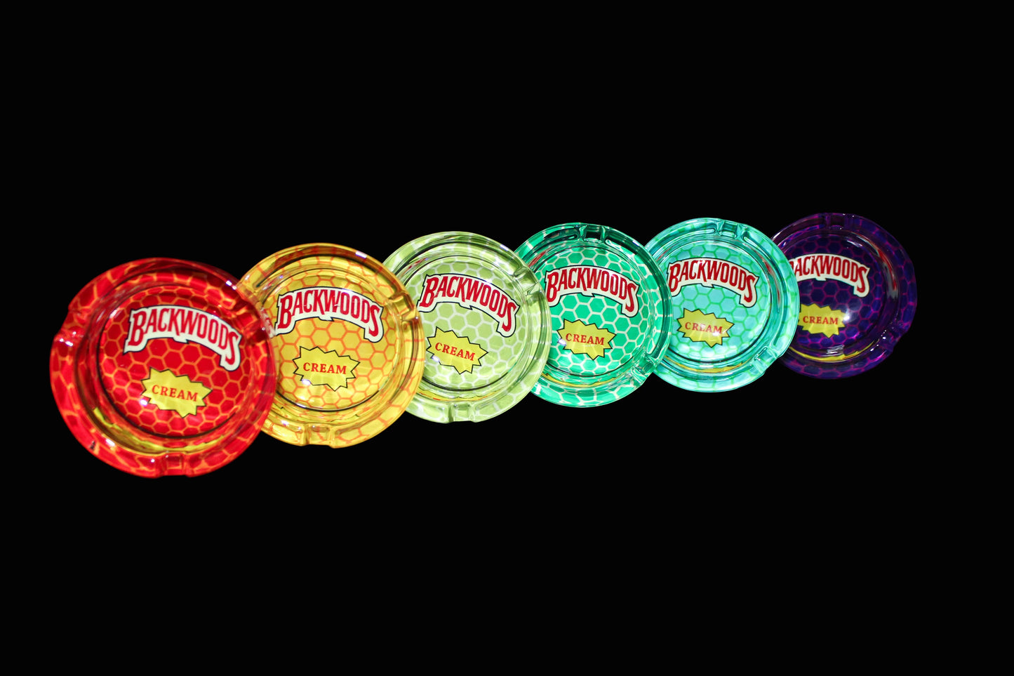 GLASS BACKWOODS ASHTRAY 6PC ($2.99 EA)