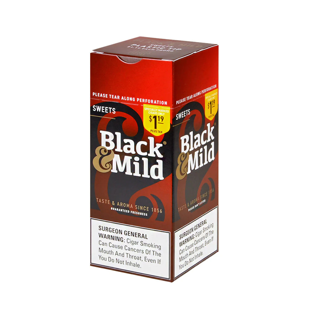 BLACK & MILD PLASTIC TIP 25CT