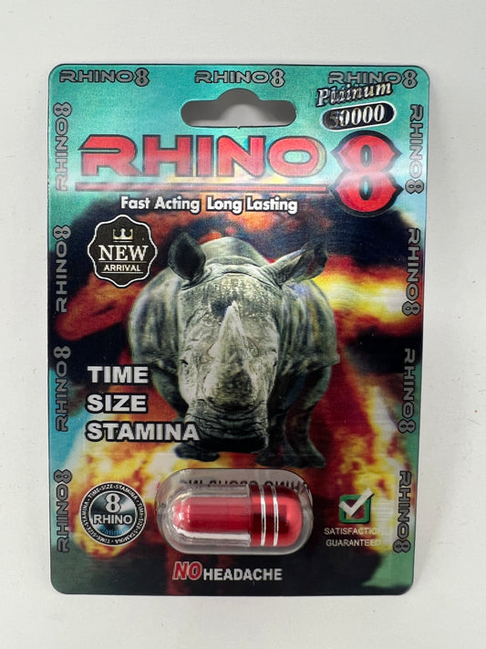 RHINO 8 50000 SINGLE CAP 24PK ($2.99 EA)