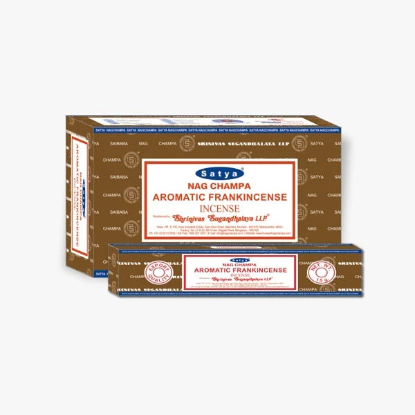 SATYA NAG CHAMPA AROMATIC FRANKINCENSE MASALA INCENSE STICKS 12 CT