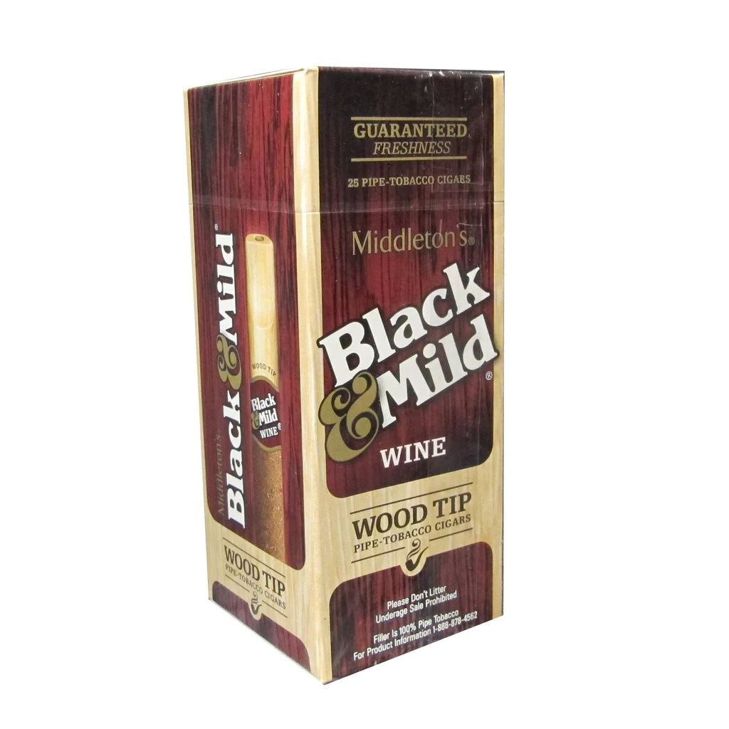 BLACK & MILD WOOD TIP CIGARS 25 CT