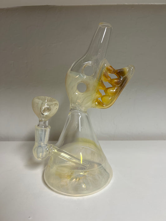 GLASS BONG SHARK TEETH BUBBLER - 003