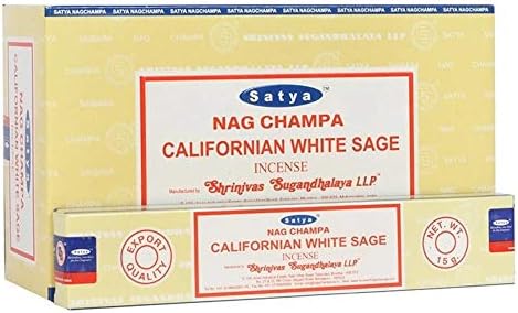 SATYA NAG CHAMPA CALIFORNIAN WHITE SAGE INCENSE 12 CT