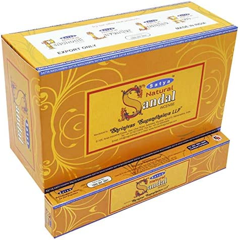 SATYA INCENSE NATURAL SANDAL 15G 12PC BOX