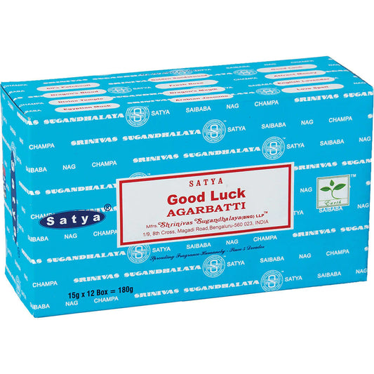 SATYA - GOOD LUCK INCENSE STICKS - 12CT