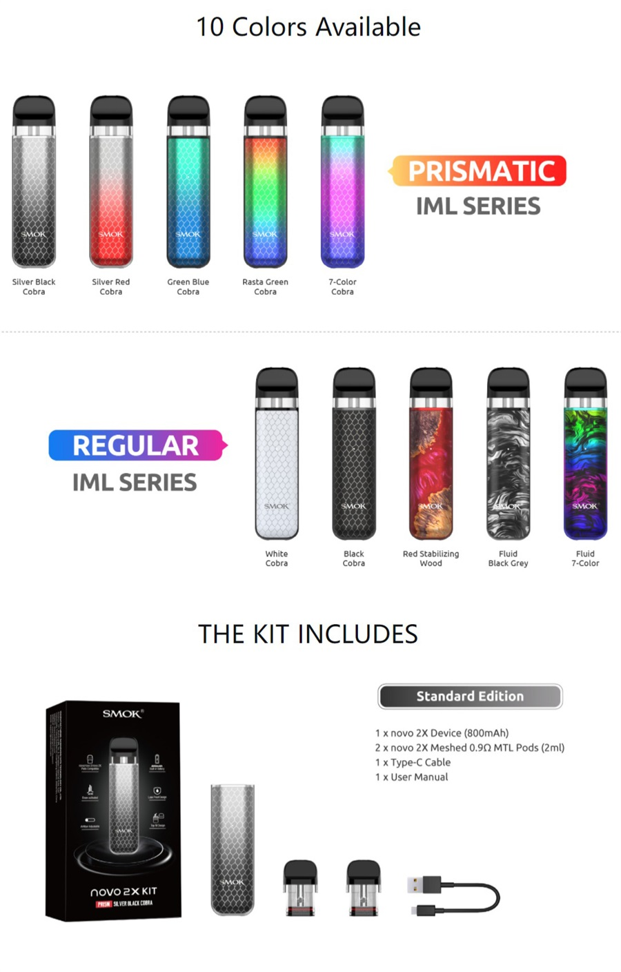 SMOK NOVO 2X KIT 800mAh